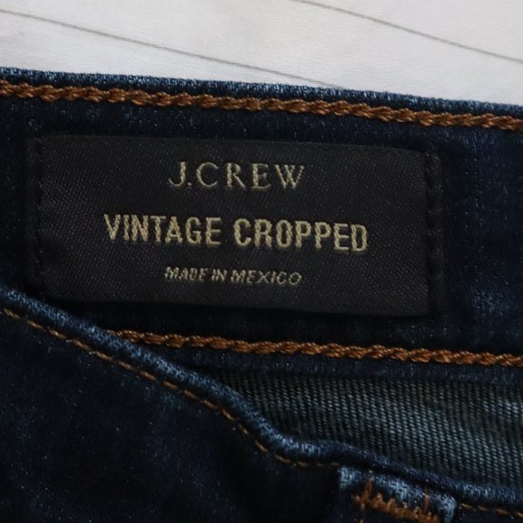 J. CREW Vintage Cropped Jeans Dark Wash Size 28 - Picture 4 of 11